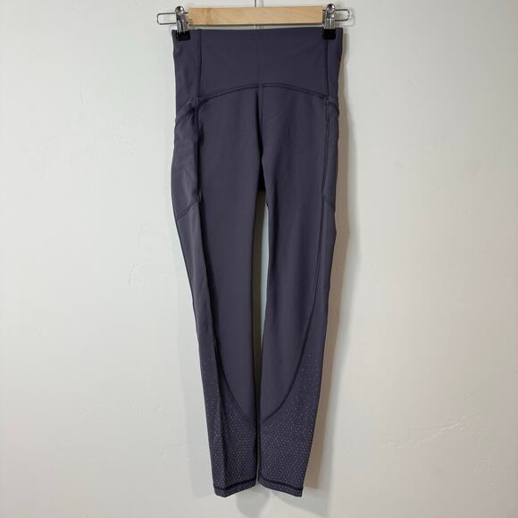Lululemon Women's Leggings Tightest Stuff Tight Moonwalk Grey Purple 2 Running - Picture 2 of 11